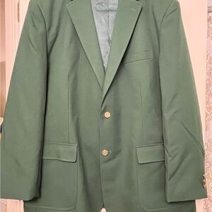 Green Blazer with Gold Buttons